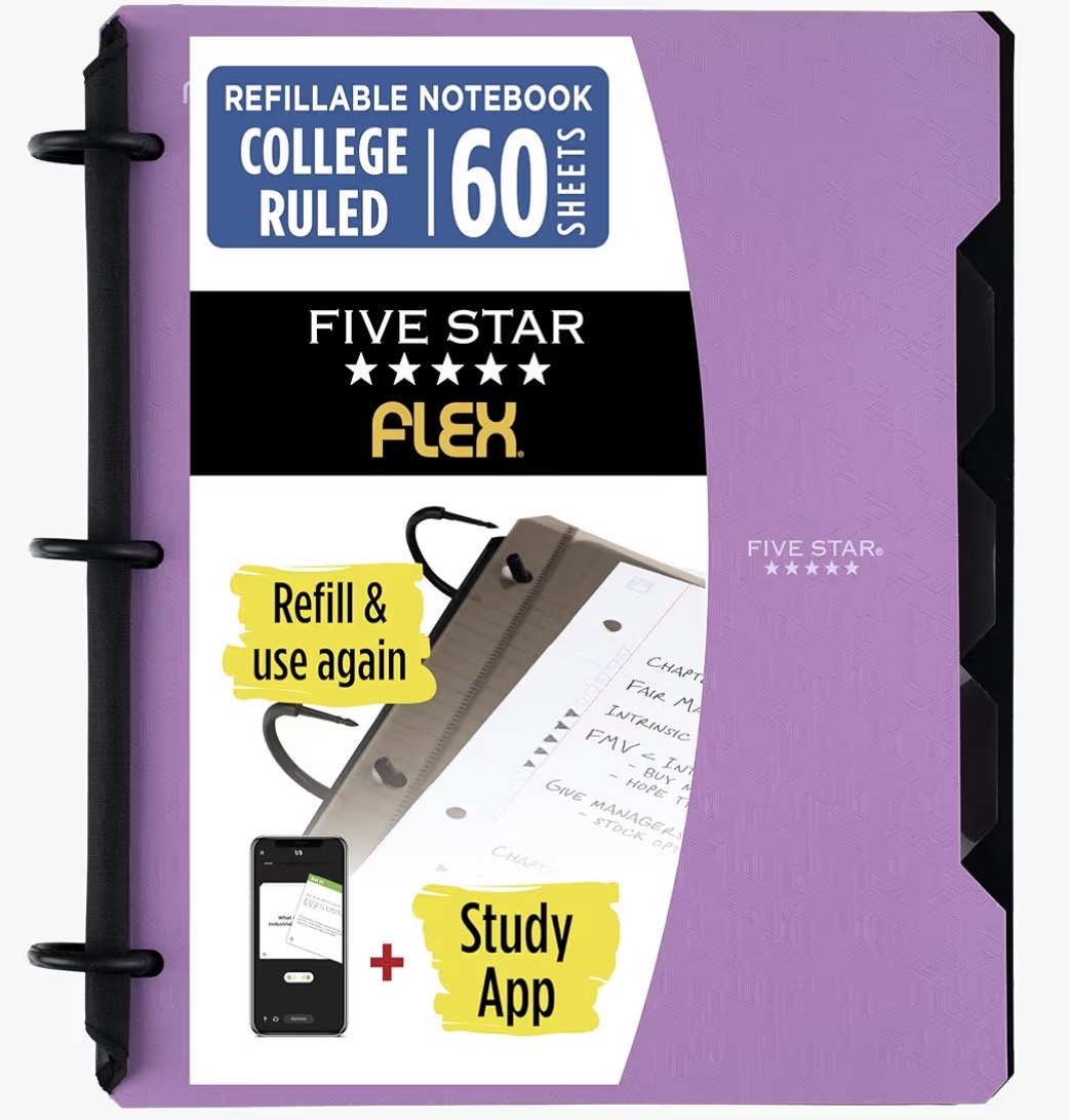 1-inch flexible binder similar to the one we used to organize CAR-T paperwork